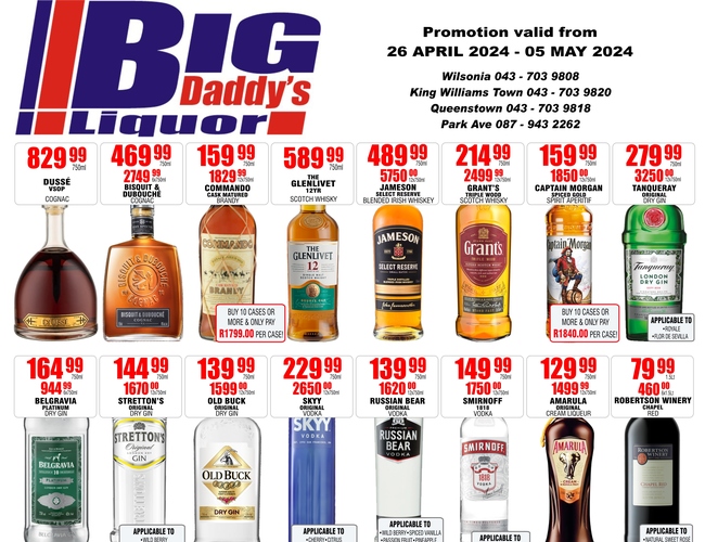 1339   Big Daddys Liquor   26.04.2024   05.05.